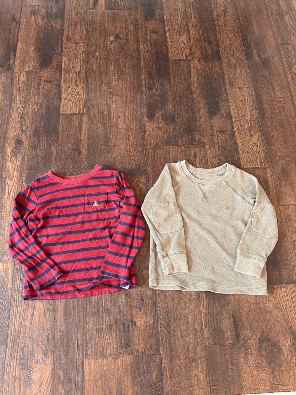 GAP Kids Red & Navy Stripe Long-Sleeve and Cream Pullover Set